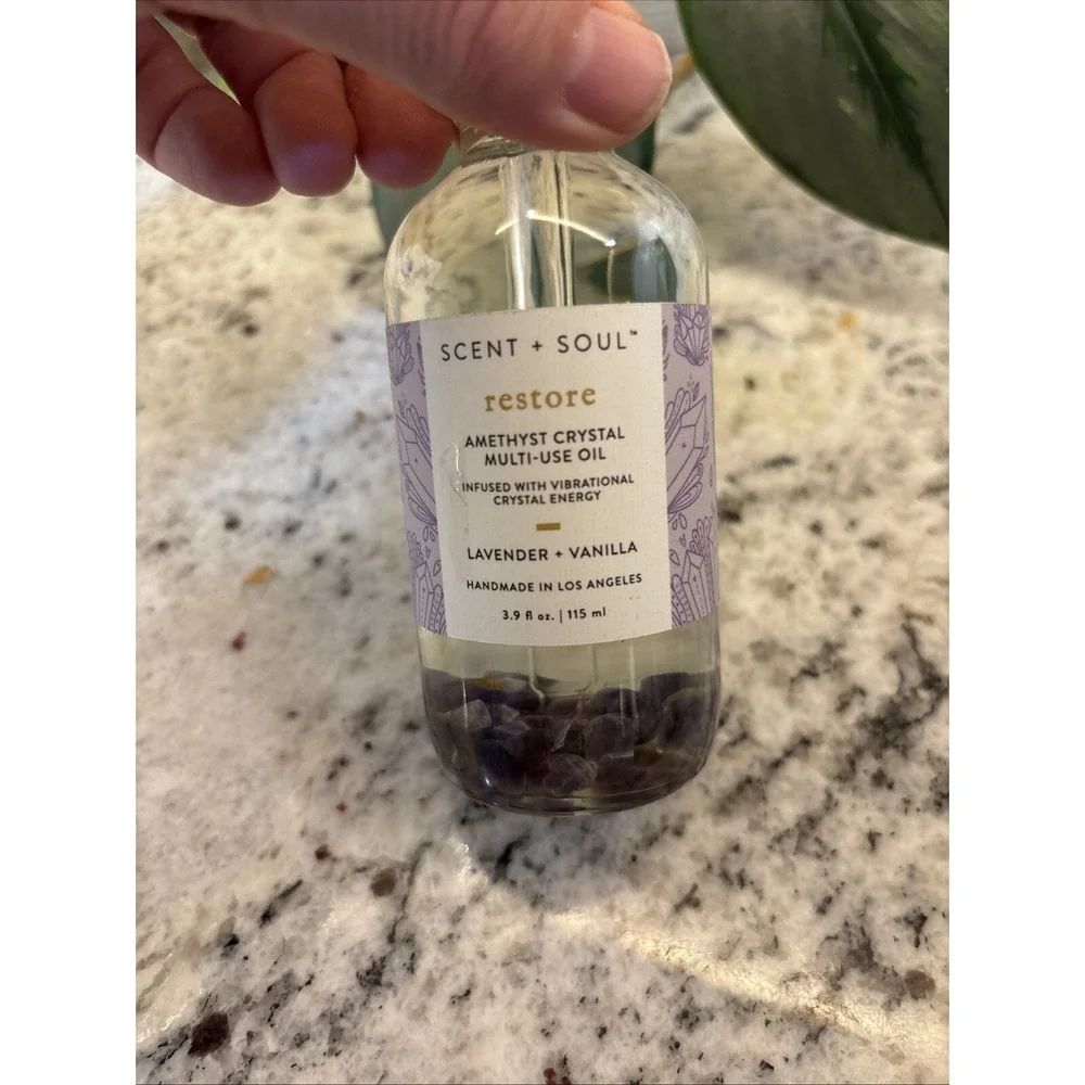 Scent +‎ Soul RESTORE Amethyst Crystal Multi-use Oil vibrational crystal Energy